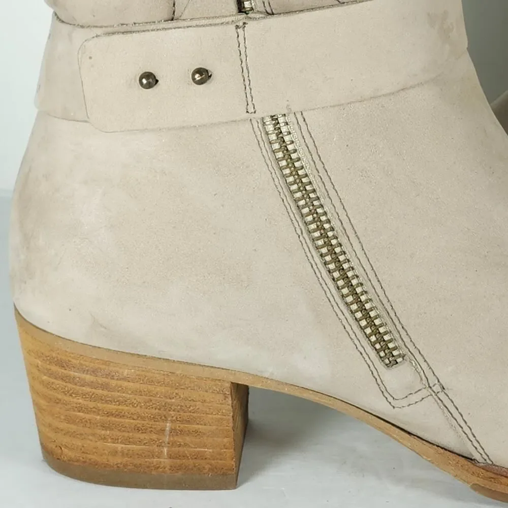 PAUL GREEN Women's Sherida US7,5 AU5 Taupe Nubuck Suede Heel Ankle Booties